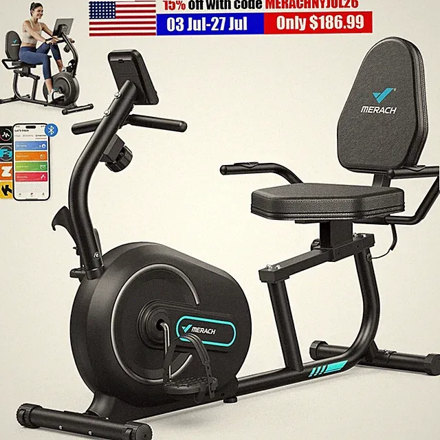 MERACH S08 Recumbent Exercise Bike Workout Machine Full Body Fitness Bluetooth